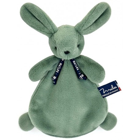 DOUDOU LAPIN VERT FOUGERE DORLOTIN 24CM - MAÏLOU - Fabrication française-LiloJouets-Questembert-Muzillac-Morbihan