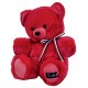 Peluche ours rouge maÏlou 35cm - fabrication française-lilojouets-questembert-muzillac-morbihan