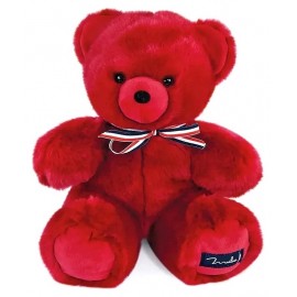 PELUCHE OURS ROUGE MAÏLOU 35CM - Fabrication française-LiloJouets-Questembert-Muzillac-Morbihan