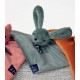 Doudou plat renard dorlotin vert sauge 27cm - fabrication française-lilojouets-questembert-muzillac-morbihan