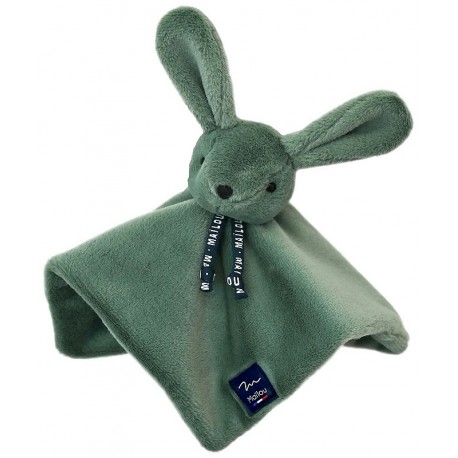 DOUDOU PLAT RENARD DORLOTIN VERT SAUGE 27CM - Fabrication Française-LiloJouets-Questembert-Muzillac-Morbihan