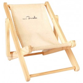 MINI CHAISE LONGUE TRANSAT PLIANT EN BOIS - 18X22X20CM POUR NOUNOURS POUPEES-LiloJouets-Questembert-Muzillac-Morbihan
