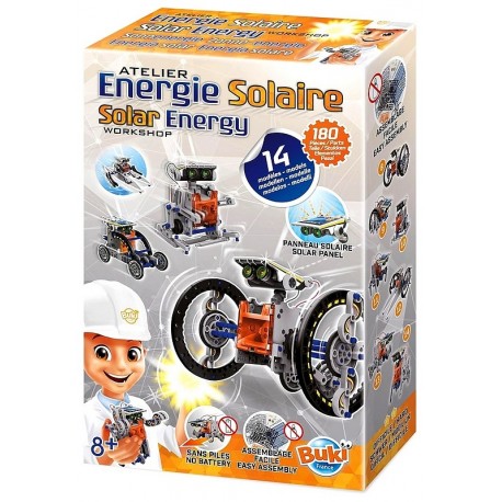 COFFRET ATELIER ENERGIE SOLAIRE - 14 MODELES 180 PIECES - BUKI-LiloJouets-Questembert-Muzillac-Morbihan