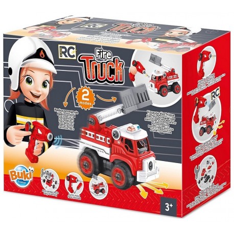 CAMION POMPIER RADIOCOM. DEMONTABLE AVEC VISSEUSE-LiloJouets-Questembert-Muzillac-Morbihan