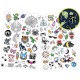 Pochette 75 tatouages colores lavables phosphorescents - be teens buki-lilojouets-questembert-muzillac-morbihan