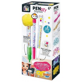 RECHARGE STYLOS KAWAII A CREER - 3 CRAYONS DONT MARQUEUR VERT - 4ALL KIDS BUKI-LiloJouets-Questembert-Muzillac-Morbihan