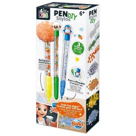 RECHARGE STYLOS ANIMAUX A CREER - 3 CRAYONS DONT MARQUEUR JAUNE - 4ALL KIDS BUKI-LiloJouets-Questembert-Muzillac-Morbihan