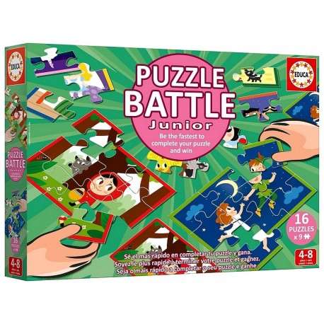 PUZZLES BATTLE JUNIOR CONTES 16X9 PIECES - 16 CARTES D'IMAGES - EDUCA-LiloJouets-Questembert-Muzillac-Morbihan