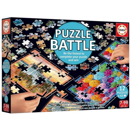 PUZZLES BATTLE VOYAGES 12X42 PIECES - 12 CARTES D'IMAGES - EDUCA-LiloJouets-Questembert-Muzillac-Morbihan