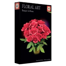 COFFRET FLORAL ART ROSES 40CM A ASSEMBLER - PAPIER CARTON PLASTIQUE - EDUCA-LiloJouets-Questembert-Muzillac-Morbihan