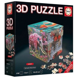 PUZZLE 3D CUBE WONDER WORLDWILD 216 PIECES 12X12X12CM 6 FACES-LiloJouets-Questembert-Muzillac-Morbihan