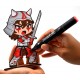 Kit figurine a colorier samurai 15cm bois - avec 4 marqueurs - manga chibis-lilojouets-questembert-muzillac-morbihan