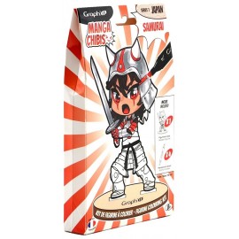 KIT FIGURINE A COLORIER SAMURAI 15CM BOIS - AVEC 4 MARQUEURS - MANGA CHIBIS-LiloJouets-Questembert-Muzillac-Morbihan