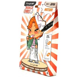 KIT FIGURINE A COLORIER MATSURI 15CM BOIS - AVEC 4 MARQUEURS - MANGA CHIBIS-LiloJouets-Questembert-Muzillac-Morbihan