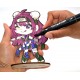 Kit figurine a colorier kunoichi 15cm bois - avec 4 marqueurs - manga chibis-lilojouets-questembert-muzillac-morbihan