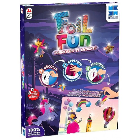 KIT CREATIF FOIL FUN PRINCESSES ET LICORNES - 10 DECORS-LiloJouets-Questembert-Muzillac-Morbihan