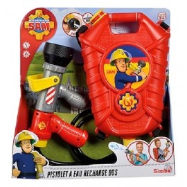 PISTOLET A EAU LANCE INCENDIE RECHARGE SUR DOS SAM LE POMPIER - SMOBY-LiloJouets-Questembert-Muzillac-Morbihan