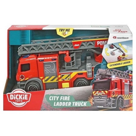 CAMION DE POMPIER 25CM SONS ET LUMIERES AVEC GRANDE ECHELLE - DICKIE TOYS-LiloJouets-Questembert-Muzillac-Morbihan