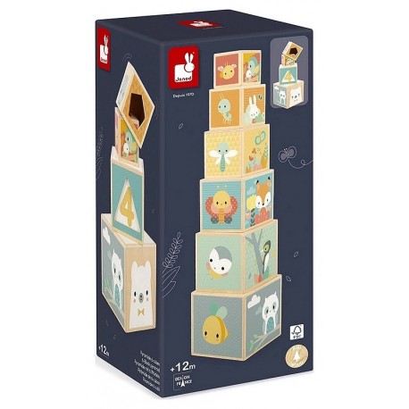 PYRAMIDE CUBES EN BOIS - 6 PIECES-LiloJouets-Questembert-Muzillac-Morbihan