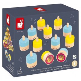 MEMO SONORE - 12 PIECES SENSORIELLES EN BOIS - JANOD-LiloJouets-Questembert-Muzillac-Morbihan