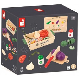 CAGETTE RATATOUILLE LEGUMES BOIS A DECOUPER POUR DINETTE-LiloJouets-Questembert-Muzillac-Morbihan