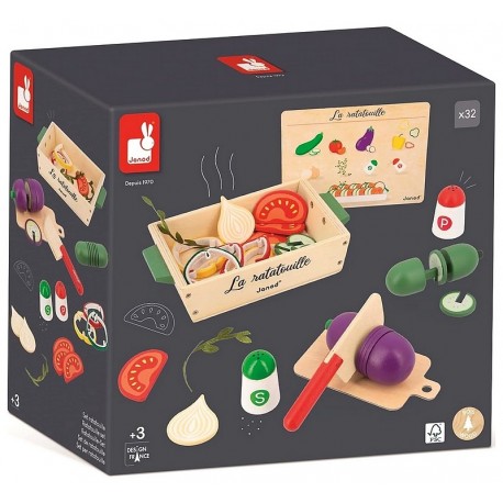 CAGETTE RATATOUILLE LEGUMES BOIS A DECOUPER POUR DINETTE-LiloJouets-Questembert-Muzillac-Morbihan