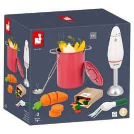 PACK SOUPE POUR DINETTE LEGUMES ET ACCESSOIRES EN BOIS - JANOD-LiloJouets-Questembert-Muzillac-Morbihan