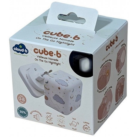 VEILLEUSE NOMADE RECHARGEABLE - CUBE.B ESPACE - CLOUD.B-LiloJouets-Questembert-Muzillac-Morbihan