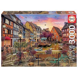 PUZZLE COLMAR FRANCE ILLUSTRATION 3000 PIECES 120X85CM - EDUCA-LiloJouets-Questembert-Muzillac-Morbihan