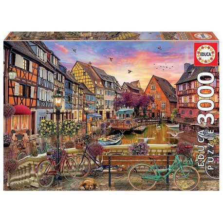 PUZZLE COLMAR FRANCE ILLUSTRATION 3000 PIECES 120X85CM - EDUCA-LiloJouets-Questembert-Muzillac-Morbihan
