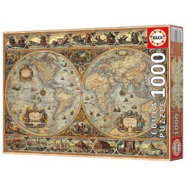 PUZZLE ORBIS TERRARUM CARTE MONDE ANCIENNE 1000 PIECES 68X48CM - EDUCA-LiloJouets-Questembert-Muzillac-Morbihan