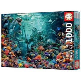 PUZZLE RECIF DE CORAIL DIEU POSEIDON 1000 PIECES 68X48CM - EDUCA-LiloJouets-Questembert-Muzillac-Morbihan