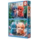 Puzzles monstres mignons 2x100 pieces 28x40cm - educa-lilojouets-questembert-muzillac-morbihan