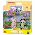 PACK DUO BEBES EN HABITS DE PLUIE 2 FIGURINES ET ACCESSOIRES SYLVANIAN FAMILIES
