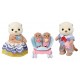 Famille loutre de mer avec poussette coquillage - 4 figurines sylvanian families-lilojouets-questembert-muzillac-morbihan