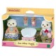 Famille loutre de mer avec poussette coquillage - 4 figurines sylvanian families-lilojouets-questembert-muzillac-morbihan