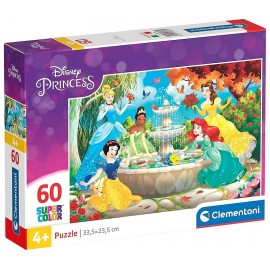 PUZZLE PRINCESSES DISNEY 60 PIECES SUPERCOLOR 33X23CM - CLEMENTONI-LiloJouets-Questembert-Muzillac-Morbihan