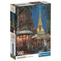 PUZZLE CAFE TOUR EIFFEL LA NUIT 500 PIECES 36X49CM AVEC POSTER - CLEMENTONI