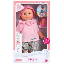 BEBE BAIN CORALIE POUPON 30CM AVEC CANARD ROSE - COROLLE-LiloJouets-Questembert-Muzillac-Morbihan