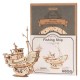 Maquette bateau de peche en bois - 19x5x16cm 104 pieces-lilojouets-questembert-muzillac-morbihan
