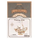 MAQUETTE BATEAU DE PECHE EN BOIS - 19X5X16CM 104 PIECES