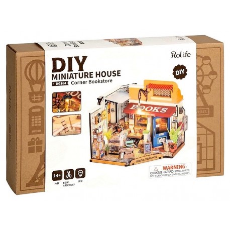 MAQUETTE LA LIBRAIRIE DU COIN - MAISON MINIATURE DIY - 108 PIECES - ROLIFE-LiloJouets-Questembert-Muzillac-Morbihan