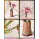 Maquette lys roses - fleurs en bois dans pot - 13x9x25cm 73 pieces - rowood-lilojouets-questembert-muzillac-morbihan