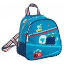 SAC A DOS BLEU EN ROUTE - MATIERE RECYCLEE - LILLIPUTIENS