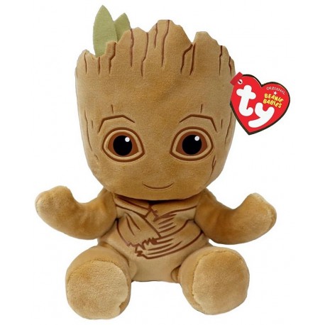 PELUCHE 19CM GROOT MARVEL - BEANIE BABIES SOFT TY-LiloJouets-Questembert-Muzillac-Morbihan