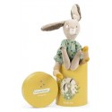 PELUCHE POUPEE LAPIN SAUGE 30CM - TROIS PETITS LAPINS - AVEC BOITE MOULIN ROTY