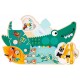 Panneau d'activites crocodile busy board en bois - gamme tropik janod-lilojouets-questembert-muzillac-morbihan