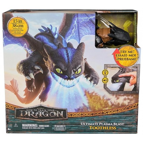 FIGURINE DRAGON KROKMOU 38CM LUMINEUSE ET SONORE - LICENCE FILM DRAGONS-LiloJouets-Questembert-Muzillac-Morbihan
