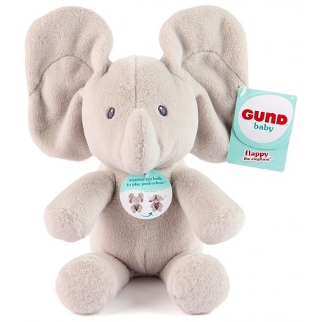 PELUCHE ELEPHANT FLAPPY 27CM - CACHE-CACHE OREILLES ARTICULES - GUND-LiloJouets-Questembert-Muzillac-Morbihan