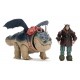 Figurine dragon gronk 17cm avec figurine gothik 7cm - licence film dragons-lilojouets-questembert-muzillac-morbihan